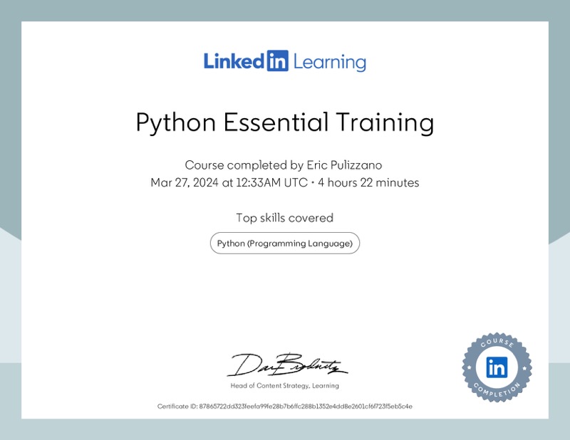 Certification