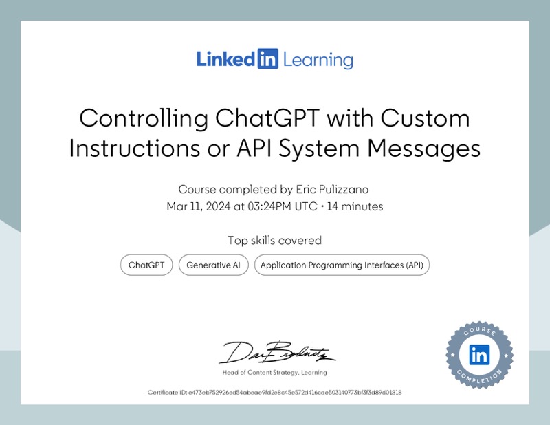 Certification