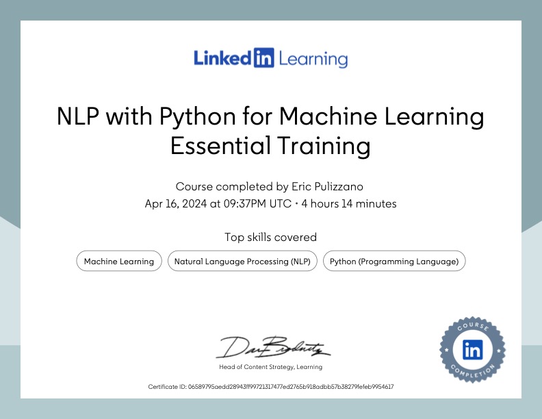 NLP with Python for Machine Learning Essential Training