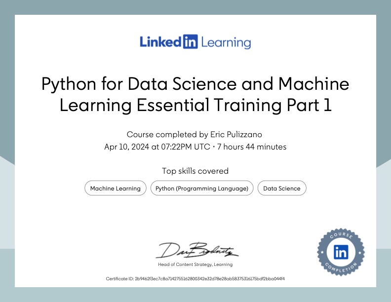 Python for Data Science and Machine Learning Essential Training Part 1 1