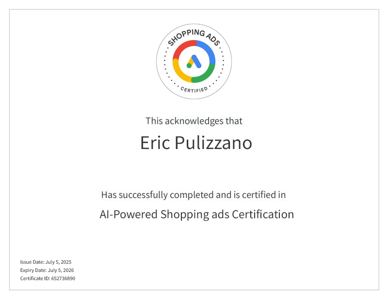 AI Powered Shopping ads Certification
