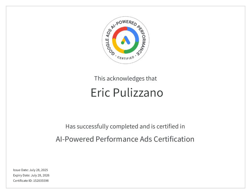 Al Powered Performance Ads Certification